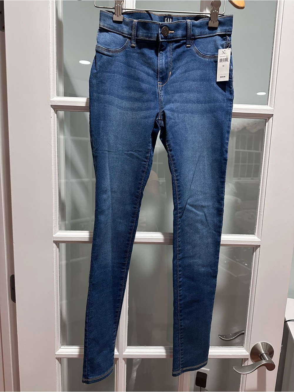 GAP girls size 14 Mid-Rise Skinny Jeans in Denim Blue- new